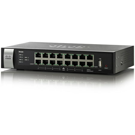 Cisco RV325 Gigabit Dual WAN VPN Router - 16 Ports - SlotsGigabit Ethernet - Desktop, Wall