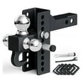 thumbnail image 1 of Tri-Ball Mount Adjustable Trailer Hitch with Tow Hook, Fits 2-Inch Receiver, 4.5-Inch Rise/Drop, 1 of 6