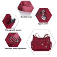 thumbnail image 2 of Woman Leisure Shoulder Bag Roomy Multiple Pockets Zipper Large Capacity Lightweight Portable Messenger Bag Red Nylon, 2 of 4