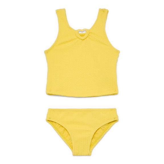 Wonder Nation Baby and Toddler Girl Popcorn Texture Tankini Set, 2-Piece, Sizes 12M-5T