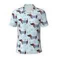 thumbnail image 2 of Daiia Dachshund Dog Puppy Pattern Men’s Polo Shirts,Solid Deck Shirt,Classic Fit, Breathable Cotton Polo for Casual and Sport Wear-Medium, 2 of 7
