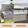 thumbnail image 2 of 120 Gallon Waterproof Deck Box Patio Furniture Organization Container with Lockable Lid, Resin Outdoor Storage Box for Garden, Yard, Poolside, Gray, 2 of 7