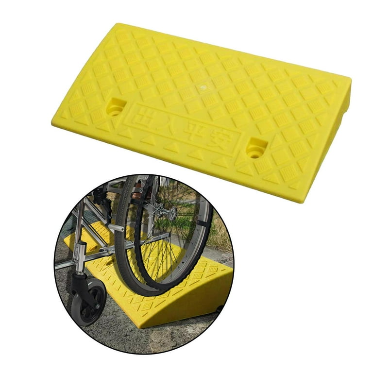 Portable Skidproof Wheelchair Ramp for Wheelchair Mobility Scooter Bike Motorcycle Loading Dock Car 7cm Yellow
