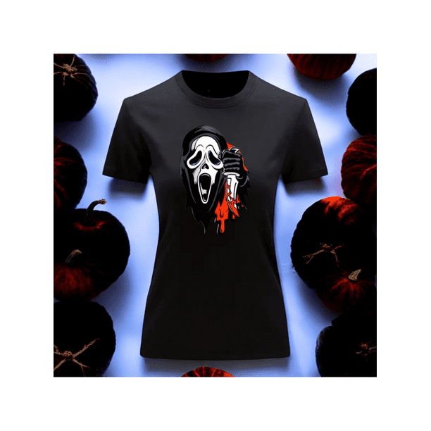 Playera Blusa De Halloween Fantasma Dia De Muertos Color Negro Talla Grande Marca Emil SaEs