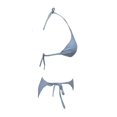 thumbnail image 3 of Traje de Baño Ocean Pacific para Mujer Bikini con Textura y Argolla en Pecho, Amarre ajustable en Cintura Azul Talla G 2 Piezas, 3 of 4