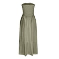 thumbnail image 4 of Gspmoly Robes pour Femmes, Robe d'Été pour Femmes Sans Bretelles Smockée Évasée en Ligne A Mode Bohème de Plage Robe de Fête Longue Maxi avec Poches Robes Formelles pour Femmes Offres des Fêtes, 4 of 7