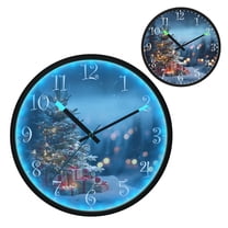 Voice Activated Clock with Glow Light 12 Inch Large Silent Wall Clock Battery Operated for Home Decor Christmas Tree at Night