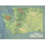 Washington State Parks & Federal Lands Map 18x24 Poster