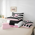 thumbnail image 5 of Feelyou Girls Glitter K Twin Bedding Sets 7-Piece, Initial A to Z Letter Bedding Comforter Set, Bling Diamond Ribbon Reversible Sheet Sets, Breathable Home Decor, 5 of 7