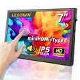 thumbnail image 1 of LESOWN Small Monitor 7 inch HDMI USB C IPS Touch 1024x600 HD Secondary Extender PC Portable Wide Display for Laptop Computer, 1 of 9