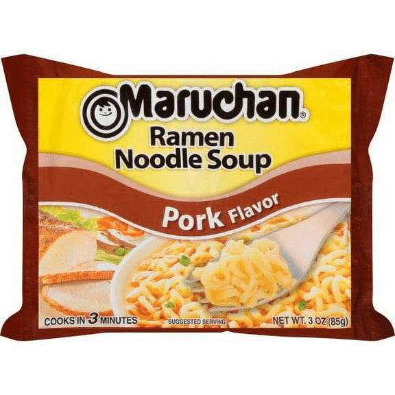 Maruchan Ramen Noodle Pork Flavor Soup, 3 Oz (Pack of 16)