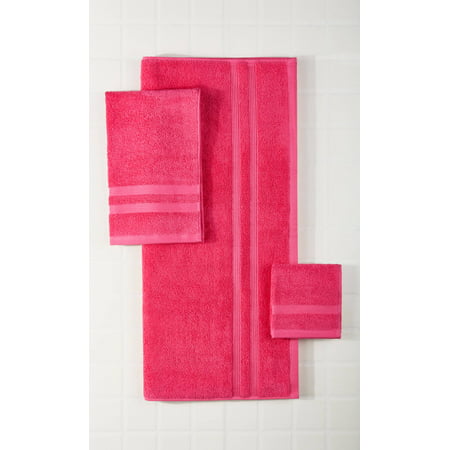 Mainstays Performance Solid 6-Piece Bath Towel Collection - Fuchsia (Best Quality Bath Towels India)