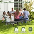 thumbnail image 6 of Topbuy Picnic Table Bench Set for 8 Person Outdoor Camping Table & 2 Benches with Metal Frame All-Weather Tabletop Black, 6 of 10