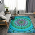 thumbnail image 4 of DouZhe Geometric Spiral Mandela Pattern Area Rugs Non-Slip Machine Washable Floor Mat, Abstract Style Carpet Doormat, 63x48 inches, 4 of 6