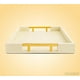 thumbnail image 4 of Home Redefined Bandeja Decorativa para Servir de Piel Sintética de Tiburón Brillante Rectangular de 45 X 30 Cm con Asas de Metal Pulido Dorado, Color Crema, 4 of 5