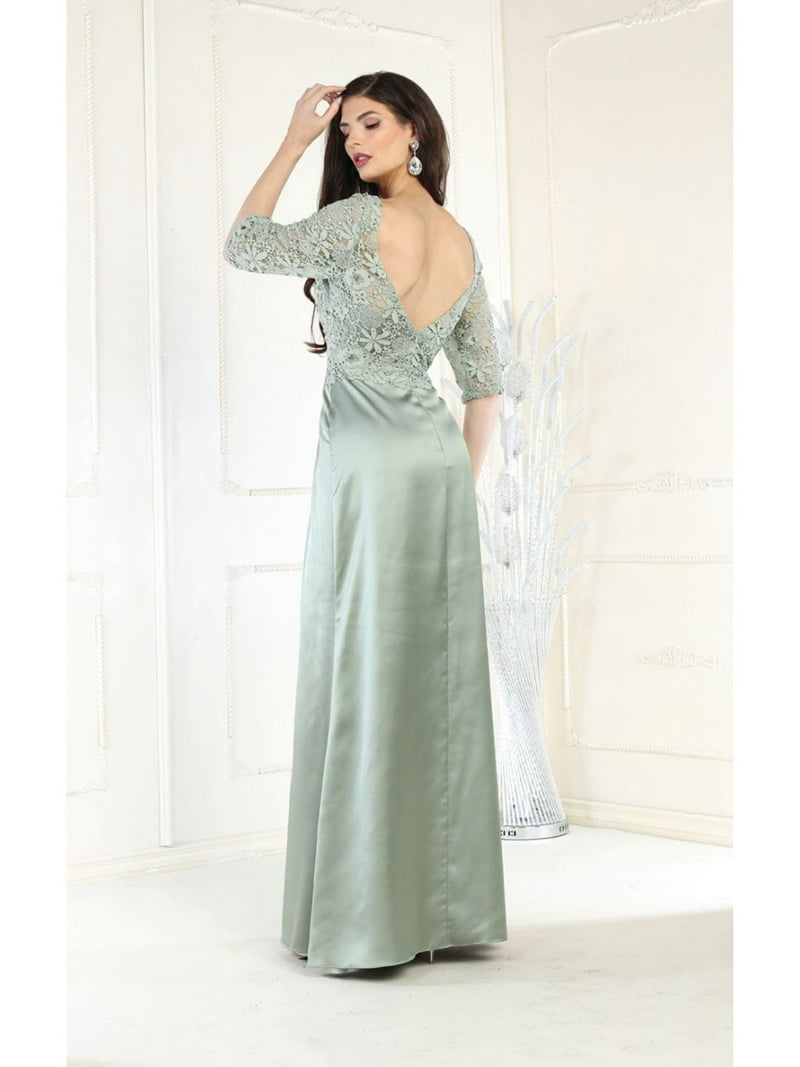 mother of the bride embroidered dress Beaded A Line Long Mother of the Bride Dress main image 0