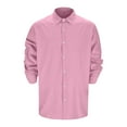 thumbnail image 2 of Dpytoraw Men's Linen Button Up Shirt For Foreign Trade Summer Beach Shirt Long Sleeved Plain Collar Spring And Summer Casual Daily Clothing, 2 of 5
