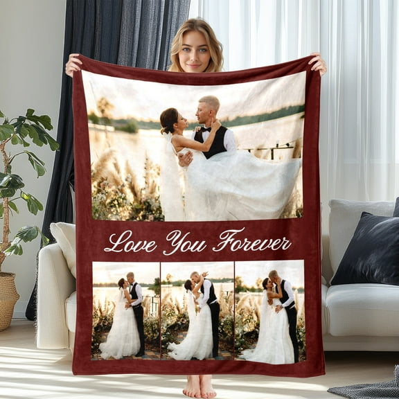 JML Personalized Throw Blanket, Soft Flannel Blanket - Custom Photo & Text Blanket, Available in Multiple Sizes for Adults & Pets