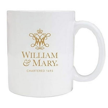 

William and Mary White Ceramic Coffee Mug 2-Pack (White).