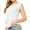 White, variant on Fesfesfes Women Shirt Women's Solid Round Neck Ruffled Short Sleeved T-shirt Top Short Sleeved Round Neck Top/shirt Gym Tops for Women M(US:6)