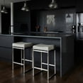 thumbnail image 2 of Cortesi Home Isis Counter-Height Stool in Brushed Stainless Steel, Light Grey, 2 of 9