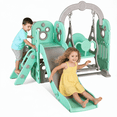 thumbnail image 3 of TLSUNNY Toddler Slide and Swing Set, 5-in-1 Kids Slide and Climber w/ Basketball Hoop, Anti-Slip Steps, Storage Space, 3 of 16