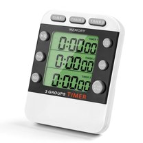 Digital Dual Kitchen Timer, 3 Channels Count UP/Down Timer, Triple Cooking Timer, Large Display, Loud Volume Alarm