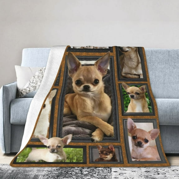 Wijzvio Chihuahua Dog Throw Blanket Soft Fuzzy Fleece Blanket For Couch Bed Living Room Decoration 40"X30"
