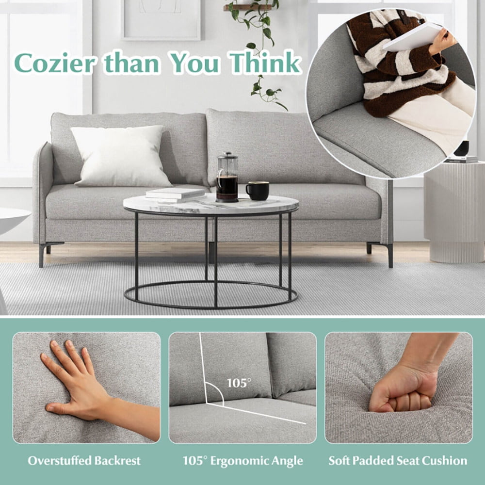 Finihen Loveseat Sofa, Modern 76 Inch Loveseat Sofa Couch for Apartment Dorm with Metal Legs, for Living Room, Bedroom, Gray Finihen Loveseat Sofa, Modern 76 Inch Loveseat Sofa Couch for Apartment Dorm with Metal Legs, for Living Room, Bedroom, Gray