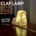 thumbnail image 2 of Estatua de piedra de la Isla de Pascua para hombre, luz nocturna colorida, decoloración, inducción, soporte para teléfono móvil, luz de disparo, decoración, 2 of 4