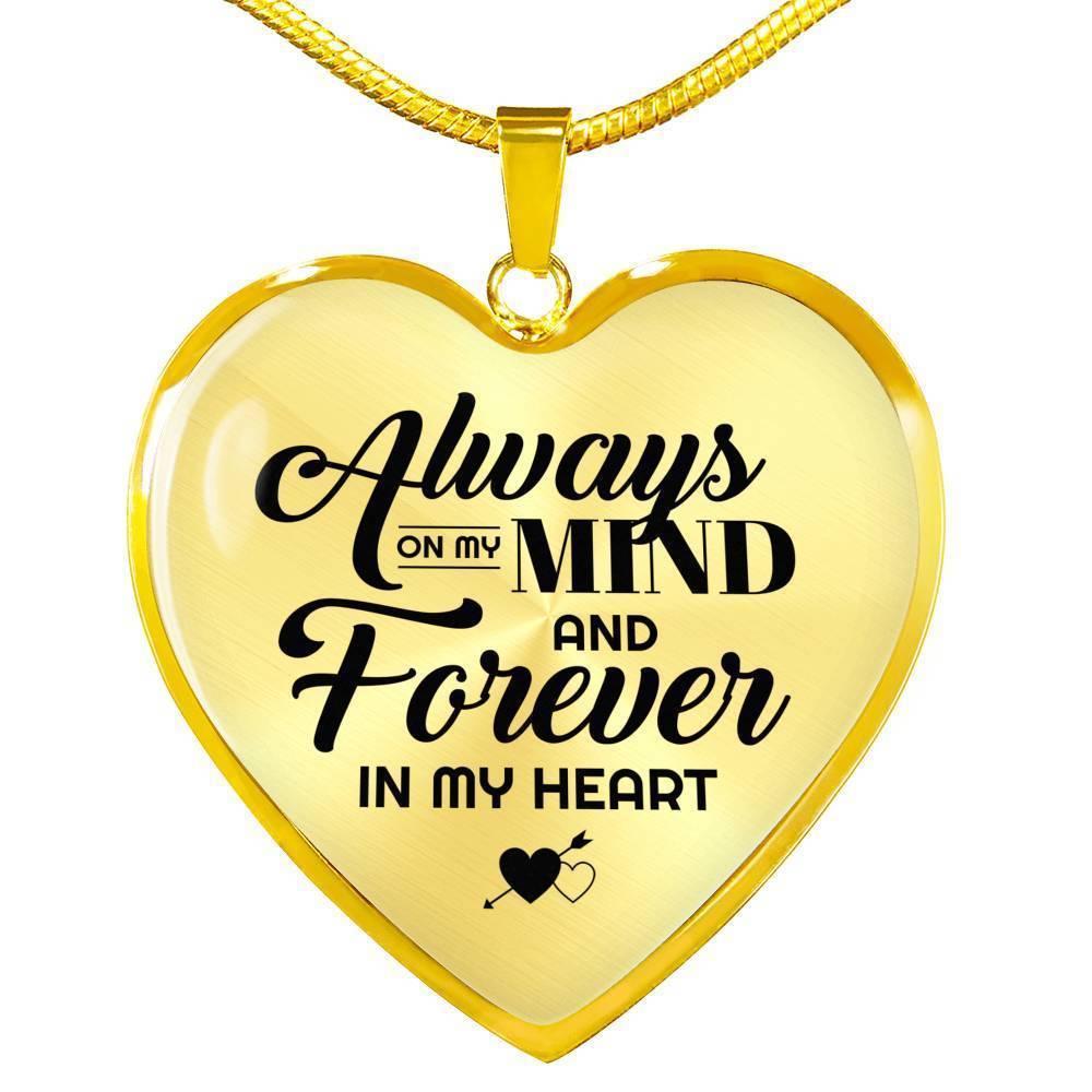 Love Message You Own My Heart and Mind Heart Necklace Stainless Steel or 18k Gold Pendant 18-22 Love Message You Own My Heart and Mind Heart Necklace Stainless Steel or 18k Gold Pendant 18-22
