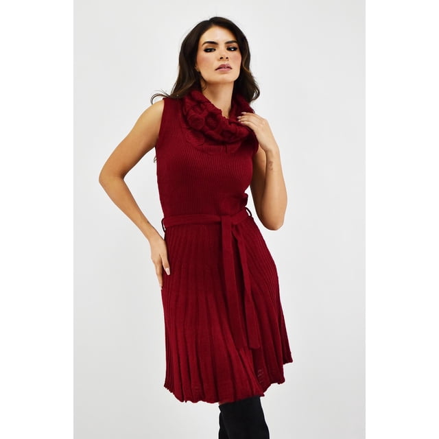 Vestido tejido cuello cascada Roman Fashion /Juvenil, 32162 (Vino) vino XCH