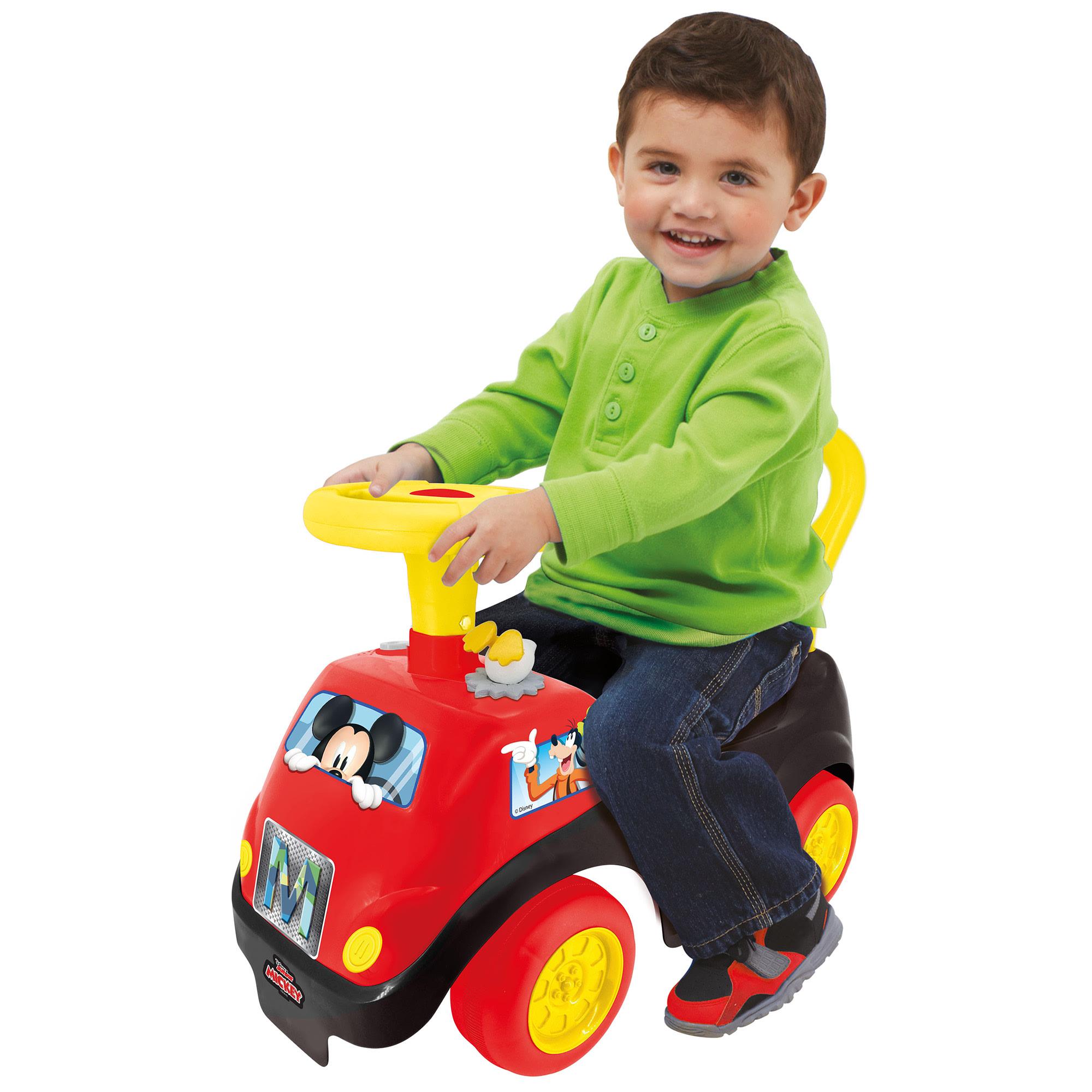 Kiddieland Disney Lights 'N' Sounds Ride-On: Mickey Mouse Kids Interactive Push Toy Car, Foot To Floor, Toddlers, Ages 12-36 Months - image 4 of 5