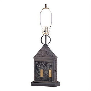 Irvins Country Tinware Harbor Lamp Base with Chisel in Kettle Black