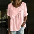 thumbnail image 6 of hlysgo Womens Casual Lightweight Tops Short Sleeve Peplum T Shirts Summer Loose Fit Crew Neck Tunics Pink,M, 6 of 6