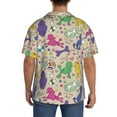 thumbnail image 7 of Goofa Colorful Poodle Dog Printed Men's Casual Short-sleeved Shirt,Lightweight Breathable Button-down,Summer Casual men's top,Versatile Fashion shirt-X-Large, 7 of 7