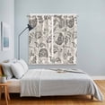 thumbnail image 4 of Grey Paisley Kitchen Curtains 63 Inch Length, Boho Flower Botanical Leaf Branch Grommet Top Bedroom Living Room Curtains, Light Filtering Cafe Curtain Drapes 2 Panels Set 84''x63'', 4 of 9