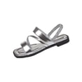 thumbnail image 2 of Miluxas Womens Flat ls with Casual Fashion Slides Open Toe Strap Back Flatform for Lady Summer Womens Silver 9.5(43), 2 of 9