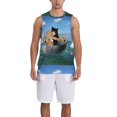 thumbnail image 6 of Rocae Two Brave Cats Are Floating On The Sea Iceberg for Men's Basketball Jersey Lightweight and Breathable Athletic Tank Top,Quick-Drying Sports Jersey Large, 6 of 9