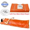 Slsy Infrared Sauna Blanket 71" Length Upgraded Heat Far Infrared Blanket Digital Body Sauna Heating Orange with Arm Zipper