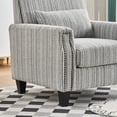 thumbnail image 5 of Newest Modern Accent Chair with Arms,Comfy Upholstered Armchair for Living Room,Grey , White Striped Armchair with Nailhead Trim,For Living Room, Bedroom, Apartment,Office, 5 of 9