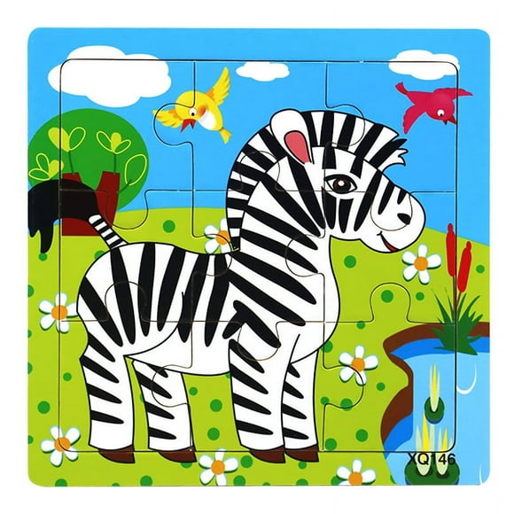 5-piece children's intellectual development building blocks, insects, vehicles, cognitive puzzles (zebra)
