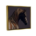 thumbnail image 3 of Stupell Industries Dark Horse Animal Portrait Animals & Insects Painting Gold Floater Framed Art Print Wall Art, 3 of 6
