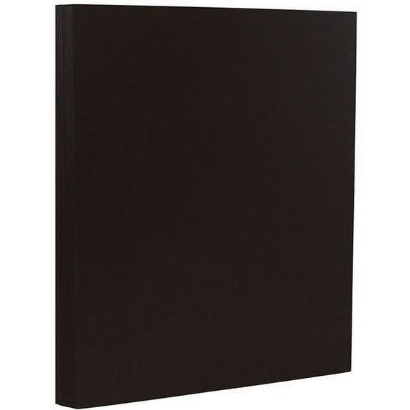 JAM Paper Solid Colors, 8 1/2 x 11, Smooth Black, 100lb, 250 per Pack