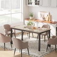 thumbnail image 1 of Bingirl Dining Table for 4 - 6 People: 63 - inch Long Wooden Rectangular Table with Sturdy Metal Legs, Heavy - Duty for Large Family (31.5 inch D x 63 inch W, Brown), 1 of 7