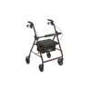 Drive Medical Aluminum Rollator Walker Fold Up and Removable Back Support Padded Seat 6 Wheels Red