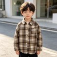 thumbnail image 2 of JUMEYU Toddler Shacket Winter Coats for Boys Kids Toddler Baby Boy Autumn Winter Plaid Long Sleeve Cardigan Jacket Clothes 3T 4T (Khaki,3-4 Years), 2 of 5