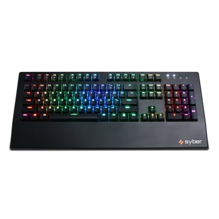 CyberPowerPC - Syber K1 Wired Mechanical Kontact Red Switch Keyboard with RGB Back Lighting - Black