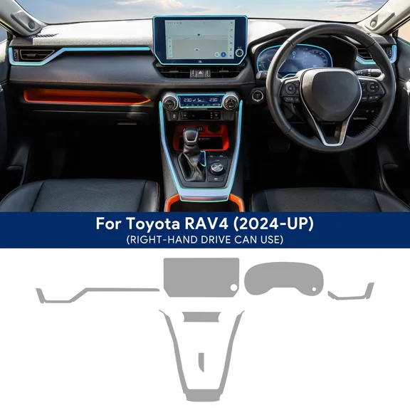 For TOYOTA RAV4 2024 2025 Car Interior Center Console Transparent TPU Protective Film Anti-scratch Repair Film Accessories Refit.