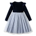 thumbnail image 5 of HCNTES Toddler Girls Tutu Dresses Long Sleeve Ruffle Fall Winter Holiday Star Sequin Dress(Q112-Purple,3-4 Years), 5 of 9